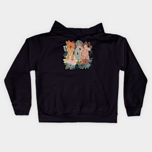 Retro Floral Mom Gifts for Mother's Day Kids Hoodie